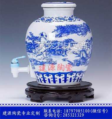 二十斤青花酒坛,陶瓷酒坛生产厂家图片