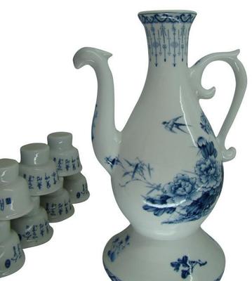【景德镇陶瓷酒具套件 釉中青花11头 感应自动酒具套装 多】价格_厂家_图片 -